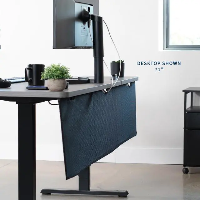 Alt view image 2 of 8 - VIVO Black Under Desk Privacy & Cable Management Organizer Sleeve Wire Hider Panel - 71" Length Kit (DESK-SKIRT-71)