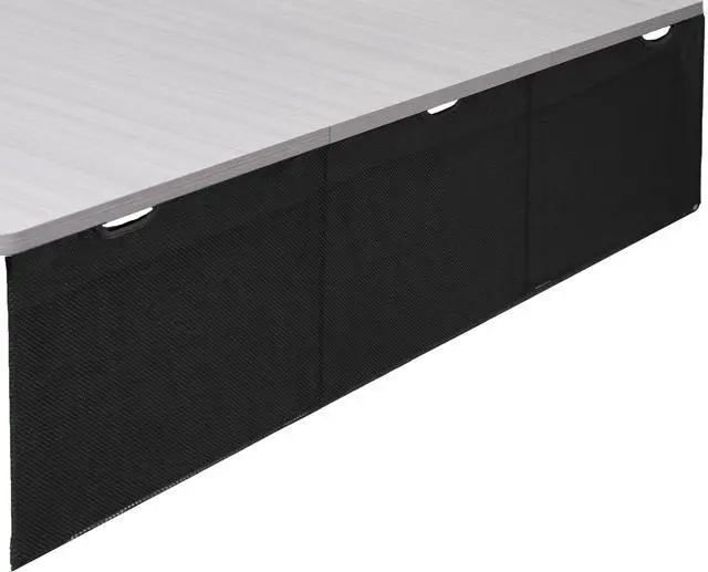 Main image of VIVO Black Under Desk Privacy & Cable Management Organizer Sleeve Wire Hider Panel - 71" Length Kit (DESK-SKIRT-71)