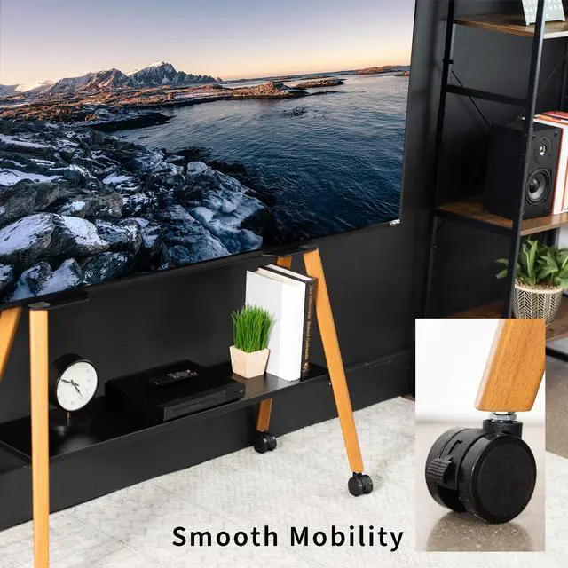 Alt view image 3 of 7 - VIVO Rolling Easel Studio TV Floor Stand with Shelf, Fits 49" to 75" Screens