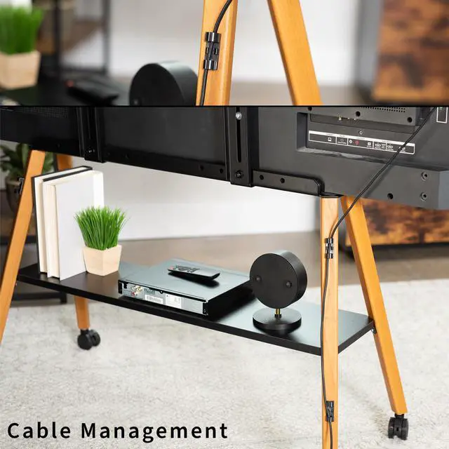 Alt view image 6 of 7 - VIVO Rolling Easel Studio TV Floor Stand with Shelf, Fits 49" to 75" Screens