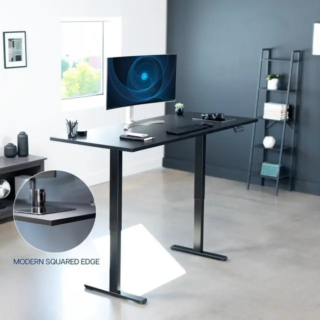 Alt view image 2 of 7 - VIVO Electric Dual Motor 71 x 30 Standing Desk, One-Piece Black Table Top, Black Frame, DESK-KIT-E2B71S-B