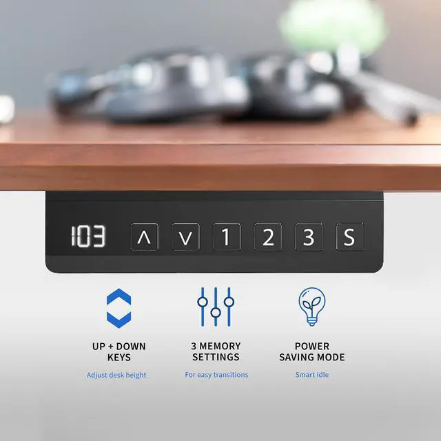 Alt view image 6 of 7 - VIVO Walnut 71" x 30" Dual Motor Electric Executive Desk with Storage