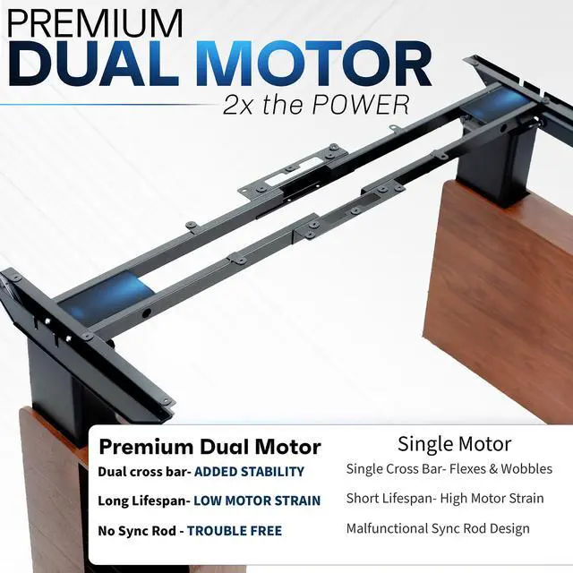 Alt view image 5 of 7 - VIVO Walnut 71" x 30" Dual Motor Electric Executive Desk with Storage