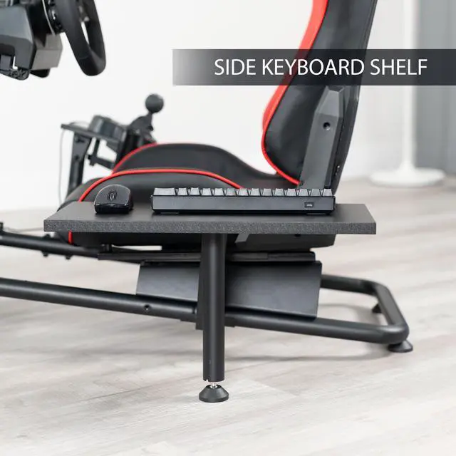 Alt view image 5 of 7 - VIVO Shelf Kit Designed for STAND-RACE1B Racing Simulator Cockpit Series Only, 2 Shelves, Black, STAND-RACE1SF