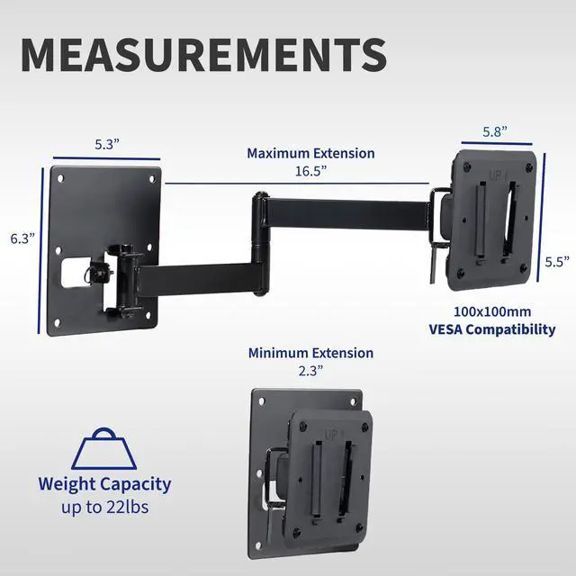 Alt view image 3 of 7 - VIVO Sturdy Plastic Polymer RV TV Screen Mount with Articulating Arm