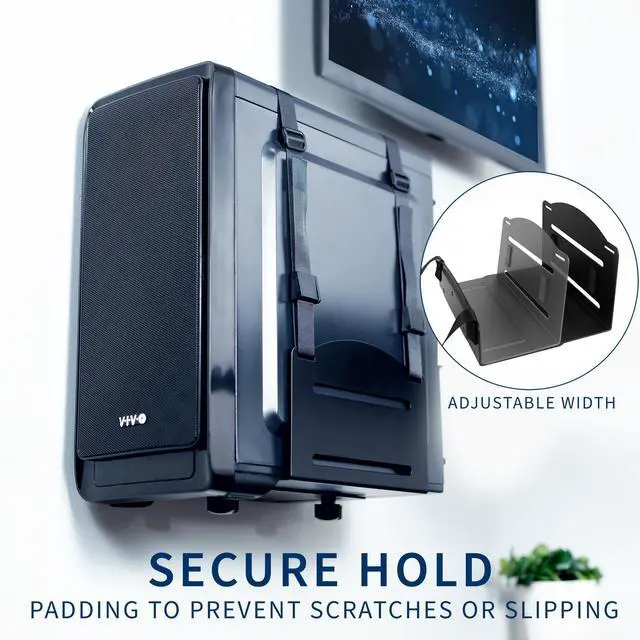 Alt view image 6 of 7 - VIVO Sit-Stand Single Monitor Mount, Keyboard Tray, and PC Wall Mount Kit