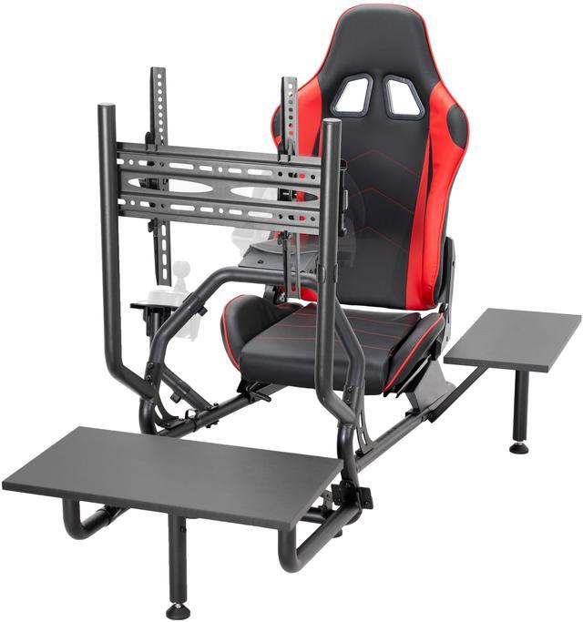 Main image of VIVO Racing Simulator Cockpit with Wheel Stand, Shelf Kit, Gear Mount, & TV Mount, Up to 50" Screen, STAND-KIT-RACE1BS