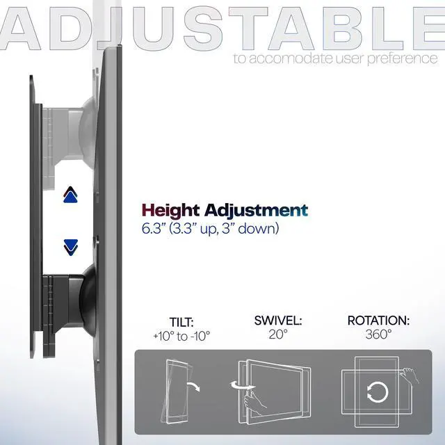 Alt view image 5 of 8 - VIVO Black Height Adjustable 17" to 32" VESA Monitor Wall Mount Bracket for 1 Screen (MOUNT-VW01A)