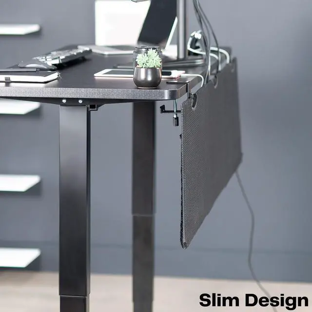 Alt view image 5 of 8 - VIVO Black Clamp-on 60" Privacy & Cable Management Organizer Sleeve Wire Hider Panel for Desk (DESK-SKIRT-60P)