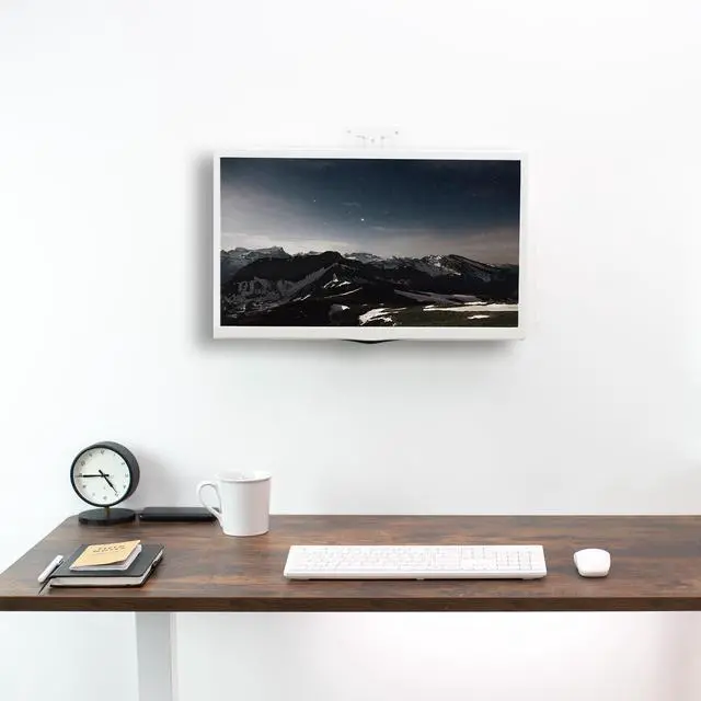 Alt view image 2 of 8 - VIVO White Height Adjustable 17" to 32" VESA Monitor Wall Mount for 1 Screen
