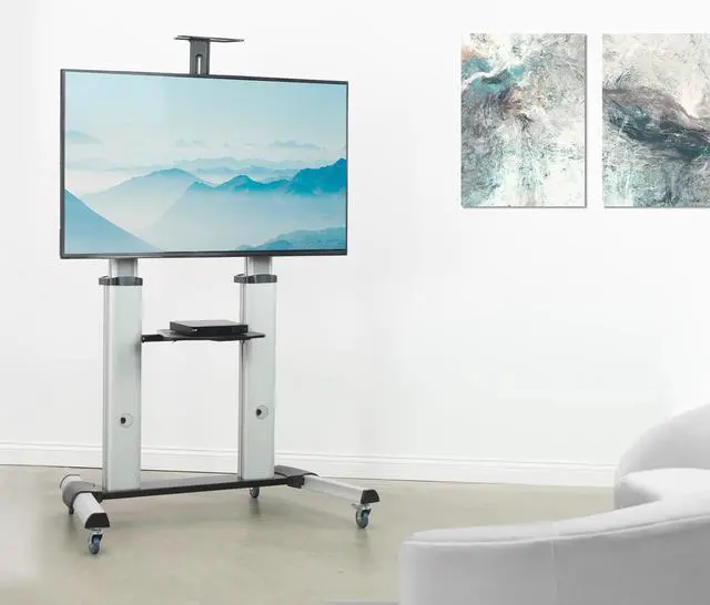 Alt view image 6 of 7 - VIVO Ultra Heavy Duty Mobile Stand TV Cart Mount, Fits 32" to 100" Flat Screens (STAND-TV22S)