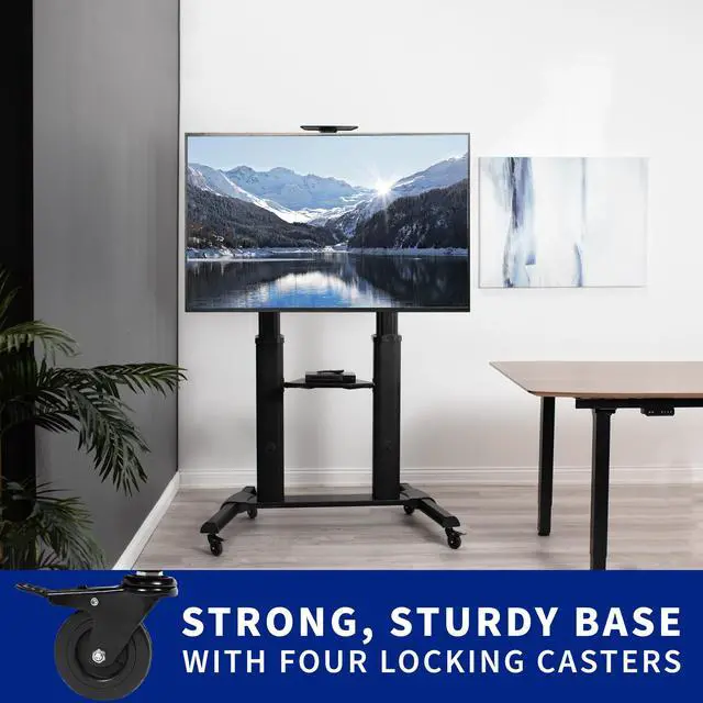 Alt view image 6 of 7 - Black Ultra Heavy Duty Mobile Stand TV Cart Mount, Fits 32" to 100" Flat Screens