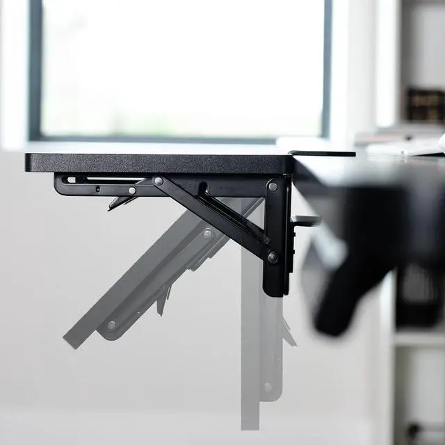 Alt view image 5 of 7 - VIVO Black Clamp-on 30" x 12" Desk Extension, Accessory Platform, Keyboard Tray