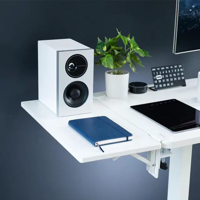 Alt view image 2 of 7 - VIVO White Clamp-on 24" x 12" Desk Extension, Accessory Platform, Keyboard Tray