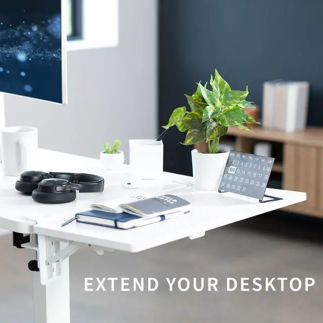 Alt view image 3 of 7 - VIVO White Clamp-on 24" x 12" Desk Extension, Accessory Platform, Keyboard Tray