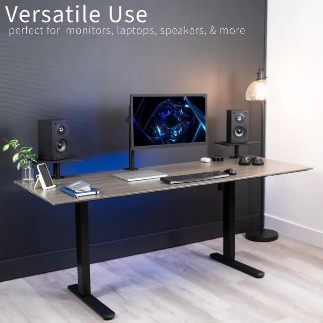Alt view image 5 of 8 - VIVO Black Universal Clamp-on Height Adjustable Ergonomic Computer Monitor and Laptop Riser Tabletop Stand (STAND-V000SCB)