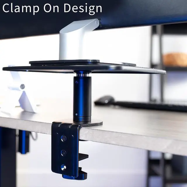 Alt view image 3 of 8 - VIVO Black Universal Clamp-on Height Adjustable Ergonomic Computer Monitor and Laptop Riser Tabletop Stand (STAND-V000SCB)