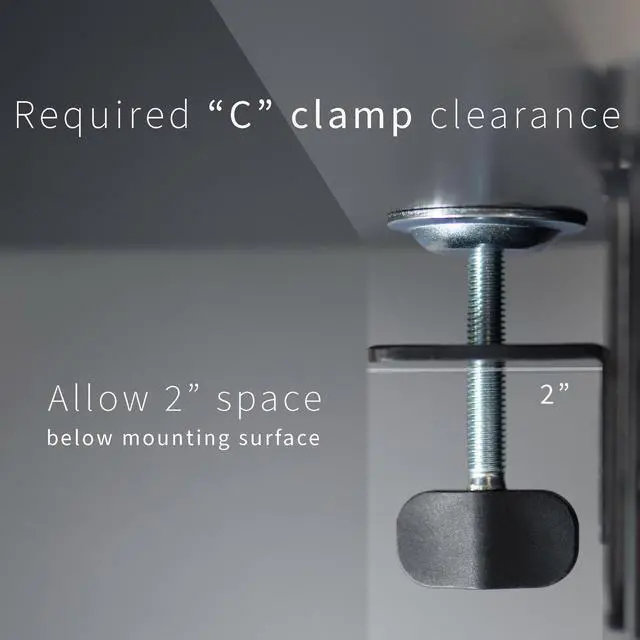 Alt view image 7 of 7 - VIVO White Clamp-on 24" x 12" Desk Extension, Accessory Platform, Keyboard Tray