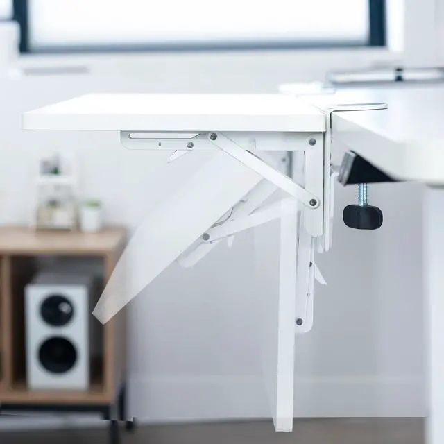 Alt view image 5 of 7 - VIVO White Clamp-on 24" x 12" Desk Extension, Accessory Platform, Keyboard Tray