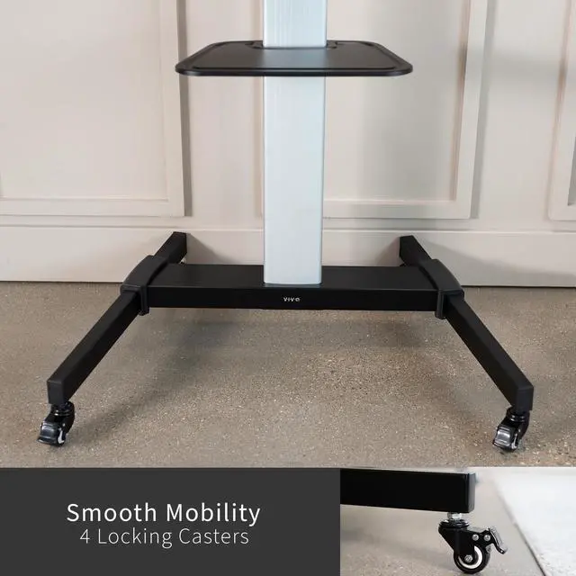 Alt view image 7 of 7 - VIVO Ultra Heavy Duty TV Cart for 32" to 83" Flat Screen | Mobile Stand with Dual Shelves and 2" Wheels (STAND-TV09)
