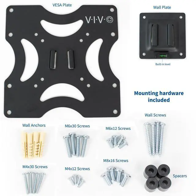 Alt view image 3 of 7 - VIVO Basic TV Wall Mount VESA Bracket for TV Screens 23 to 37 Max 200x200 with Removable Mounting Plate MOUNT-VW2X2A