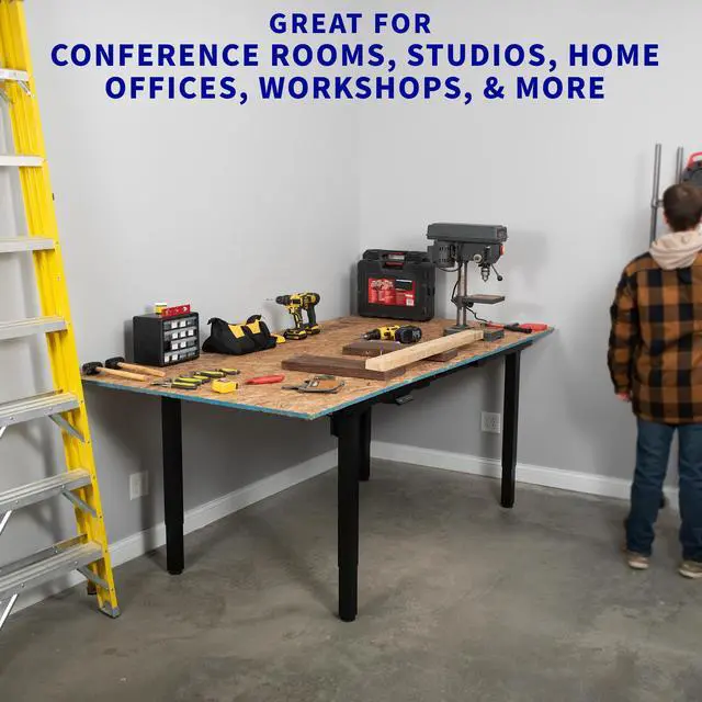 Alt view image 7 of 7 - VIVO Black Electric Dual-Motor Height Adjustable 4-Leg Standing Desk Frame, Push Button Memory Controller (DESK-E-400B)