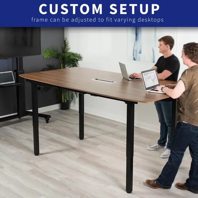 Alt view image 5 of 7 - VIVO Black Electric Dual-Motor Height Adjustable 4-Leg Standing Desk Frame, Push Button Memory Controller (DESK-E-400B)