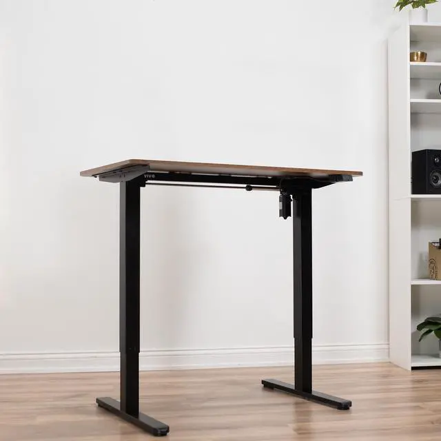 Alt view image 7 of 7 - VIVO Vintage Brown / Black Electric 40" x 24" Sit Stand Height Adjustable Desk