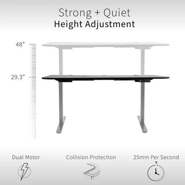 Alt view image 3 of 7 - VIVO Electric 2-Motor 63 x 32 Standup Desk w/ Memory Controller, Carbon Fiber Table Top, Gray Frame (DESK-KIT-E2G1R)