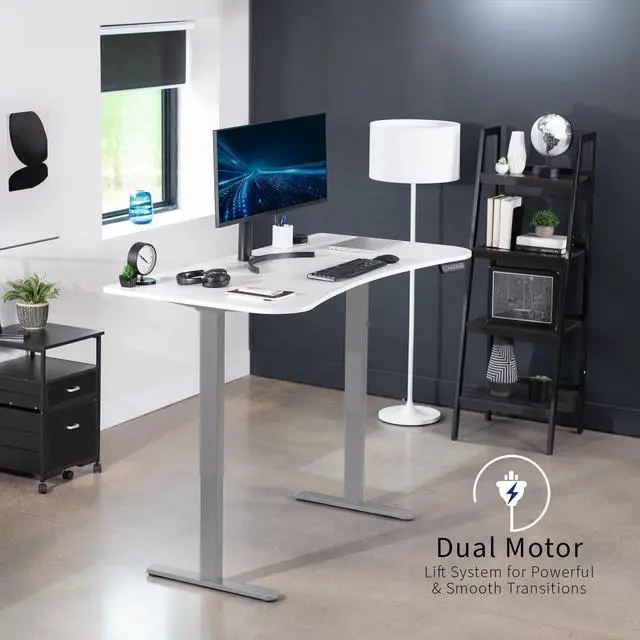 Alt view image 4 of 7 - VIVO Electric 2-Motor 63 x 32 Standup Desk w/ Memory Controller, White Table Top, Gray Frame (DESK-KIT-E2G1W)