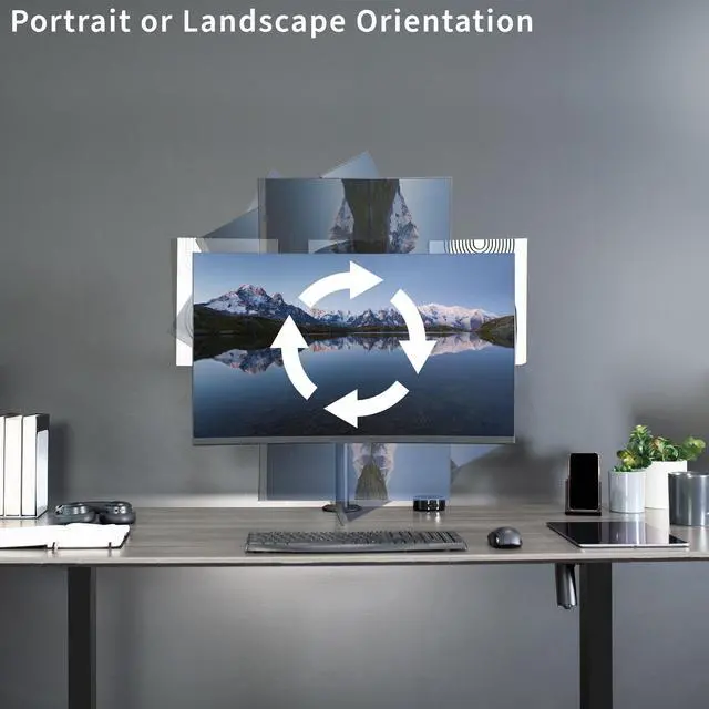 Alt view image 7 of 7 - Single Monitor Fully Adjustable Desk Mount Stand /  For 1 LCD Screen up to 32"