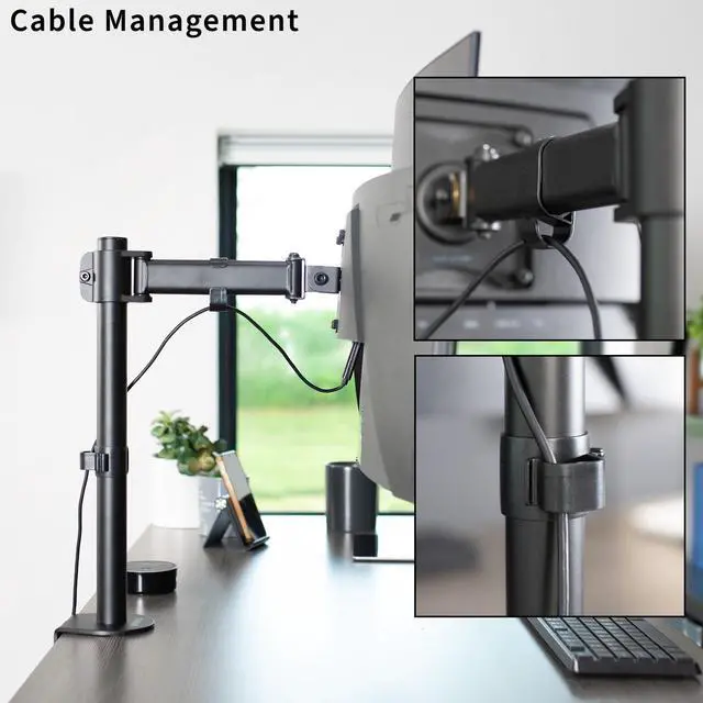 Alt view image 6 of 7 - Single Monitor Fully Adjustable Desk Mount Stand /  For 1 LCD Screen up to 32"