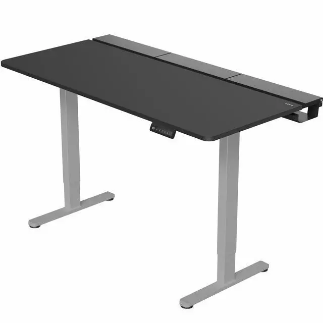 Main image of VIVO Electric 60" x 30" Desk, Full Pad, Black Hidden Cable Tabletop, Gray Frame
