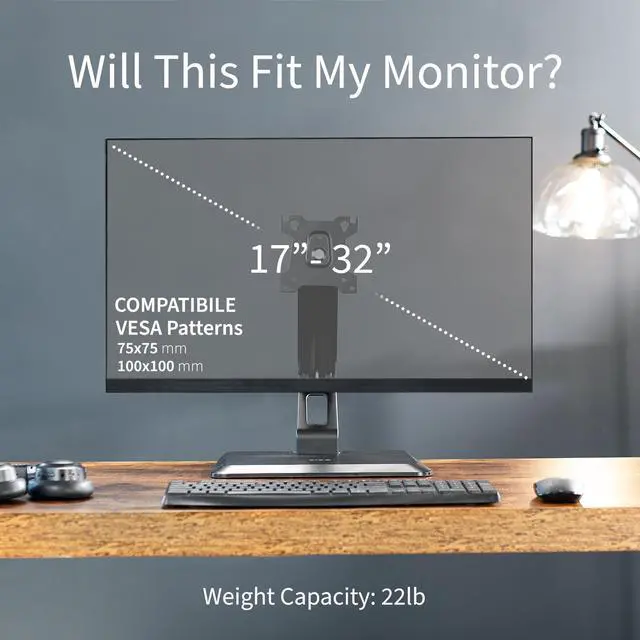 Alt view image 3 of 14 - VIVO Freestanding Pneumatic Spring Arm Mount, Tabletop Stand for 17" to 32" Touch Screens & Monitors (STAND-V001R)