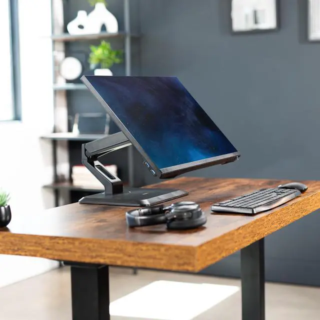 Alt view image 7 of 14 - VIVO Freestanding Pneumatic Spring Arm Mount, Tabletop Stand for 17" to 32" Touch Screens & Monitors (STAND-V001R)