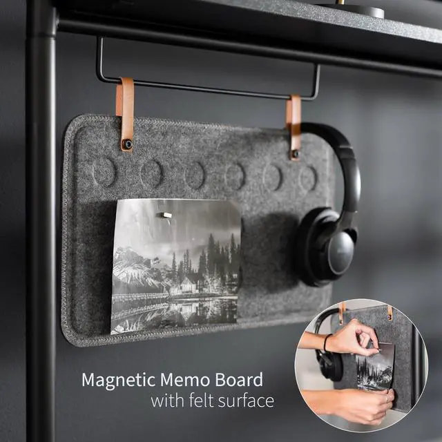 Alt view image 5 of 7 - VIVO Clamp-on Desktop Shelving System, Raised Accessory Storage Shelves and Memo Board Desk Organizer, DESK-SHELF55A