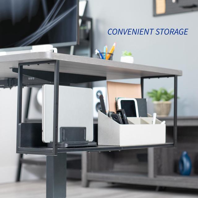 Alt view image 4 of 7 - VIVO Black 30" Under Desk Shelf Storage Organizer System, DESK-SHELF30-UB