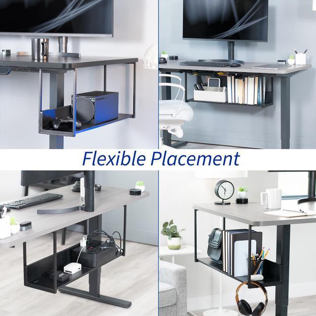 Alt view image 5 of 7 - VIVO Black 30" Under Desk Shelf Storage Organizer System, DESK-SHELF30-UB