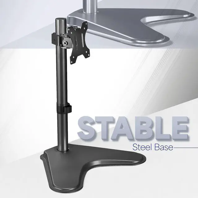 Alt view image 5 of 7 - VIVO Black Single LCD Monitor Free-Standing Desk Stand, Adjustable Tilt, Fits 1 Screen (STAND-V001H)