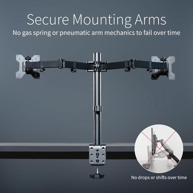 Alt view image 4 of 7 - VIVO Black Dual Monitor Desk Mount Adjustable Stand, Fits Screens up to 30"