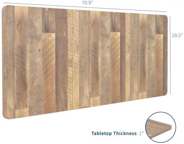 Alt view image 2 of 7 - VIVO Reclaimed Wood 71 x 30 inch Universal Table Top for Sit Stand Desk Frames
