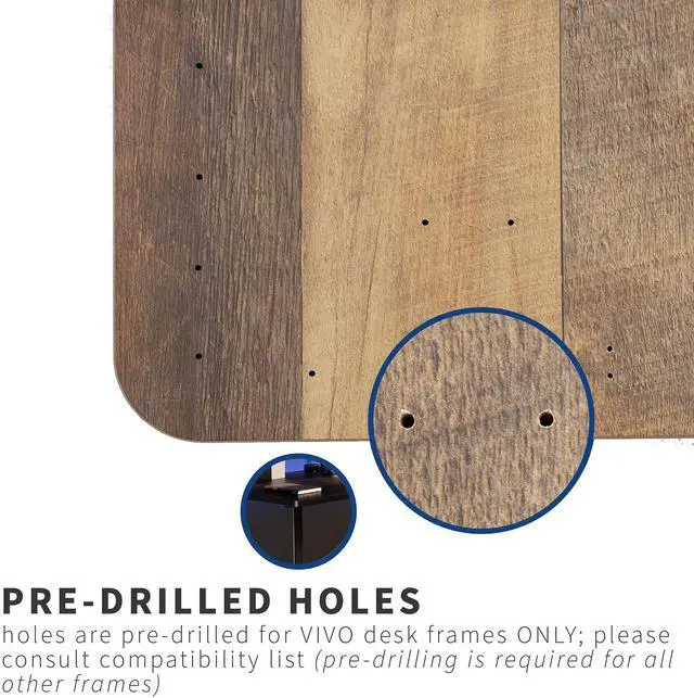 Alt view image 5 of 7 - VIVO Reclaimed Wood 71 x 30 inch Universal Table Top for Sit Stand Desk Frames