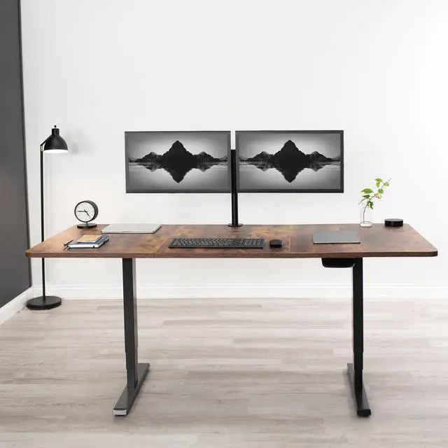 Alt view image 7 of 7 - VIVO Rustic Vintage Brown 71x36 inch Universal Tabletop for Sit Stand Desk Frame