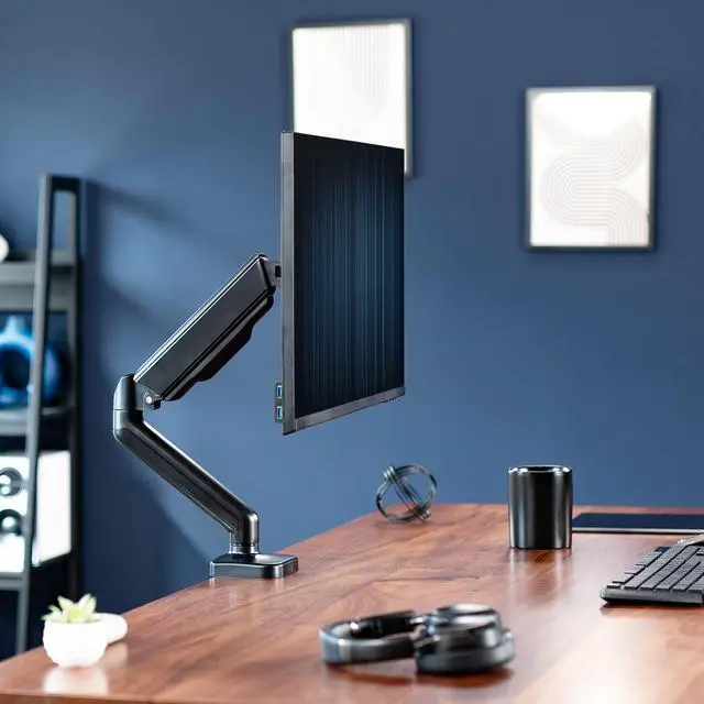 Alt view image 2 of 8 - Single Monitor Mechanical Spring Desk Mount Stand, Fits Computer Screens to 32"