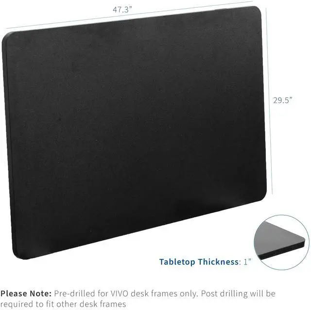 Alt view image 3 of 7 - VIVO Black 63 x 32 inch Universal Table Top for Height Adjustable Standing Desk Frames with Built-in Power Strip (DESK-TOP1AC-B)