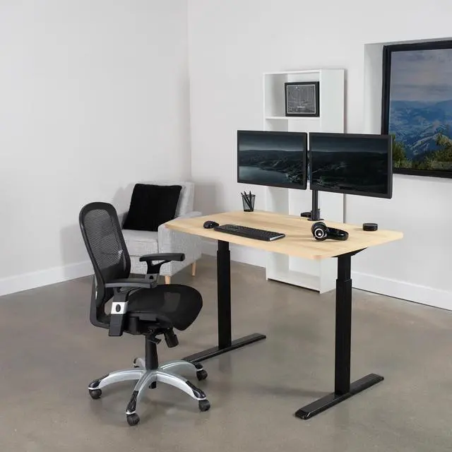Alt view image 2 of 7 - VIVO Light Wood 48 x 30 inch Universal Table Top for Sit to Stand Desk Frames