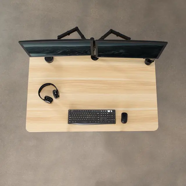 Alt view image 5 of 7 - VIVO Light Wood 48 x 30 inch Universal Table Top for Sit to Stand Desk Frames
