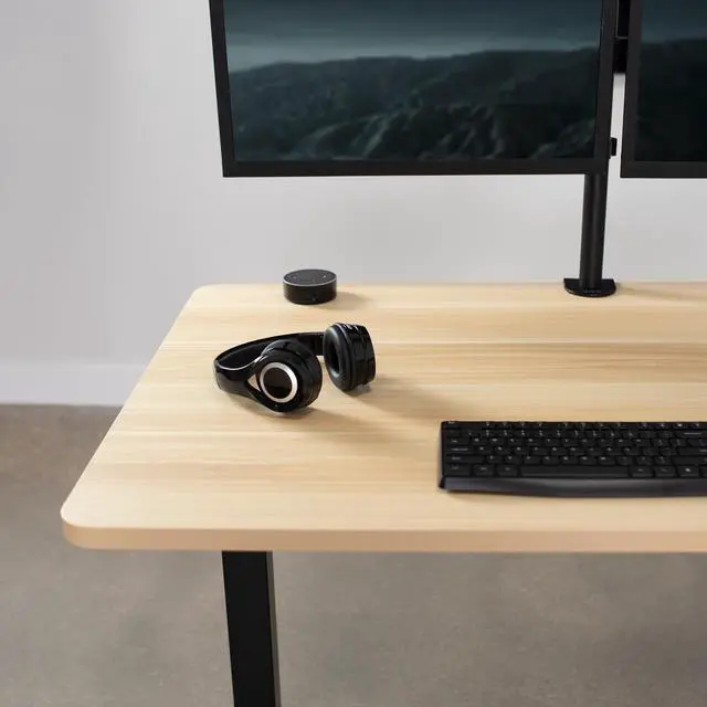 Alt view image 6 of 7 - VIVO Light Wood 48 x 30 inch Universal Table Top for Sit to Stand Desk Frames