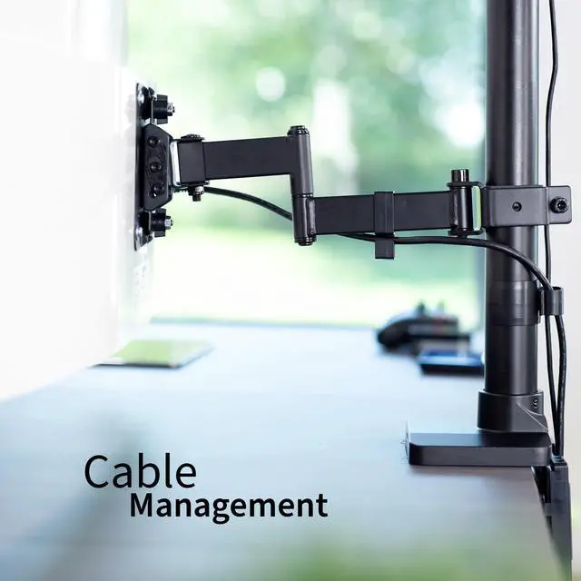 Alt view image 6 of 7 - VIVO Dual Vertically Stacked Ultra Wide Monitor Mount, Extra Tall Adjustable Stand, Fits up to 43" Screens (STAND-V202T)