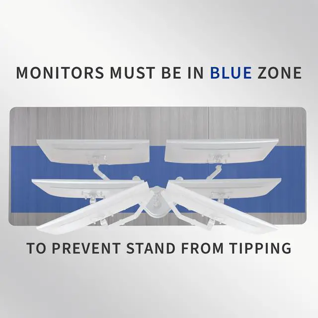 Alt view image 4 of 8 - VIVO White Dual Monitor Articulating Desk Stand Mount, Fits Up to 32" Screens